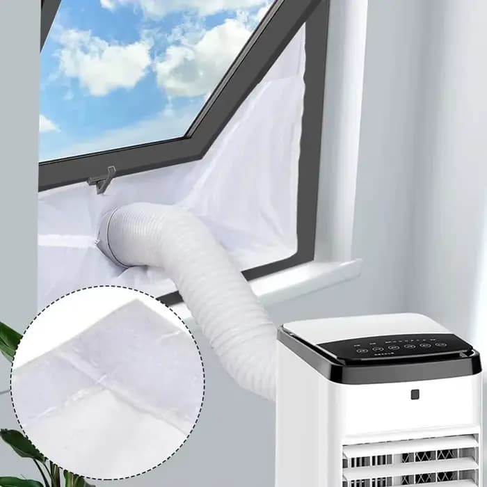 Couverture universelle isolante en tissu pour climatiseur portable à fenêtre inclinée