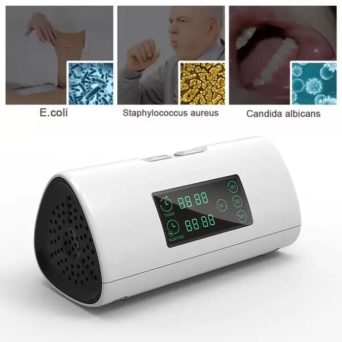 Nettoyeur d'air portable compatible CPAP et respirateur pour désinfection et purification de l'air à domicile et en déplacement