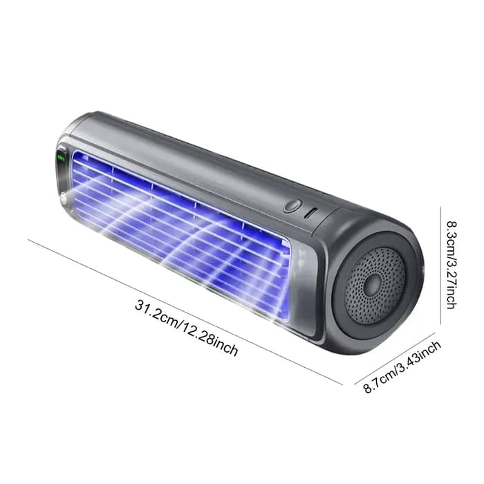 Ventilateur de circulation d'air rechargeable par USB trois vitesses réglables sur pied pour la maison cuisine et petits espaces usage confortable et pratique