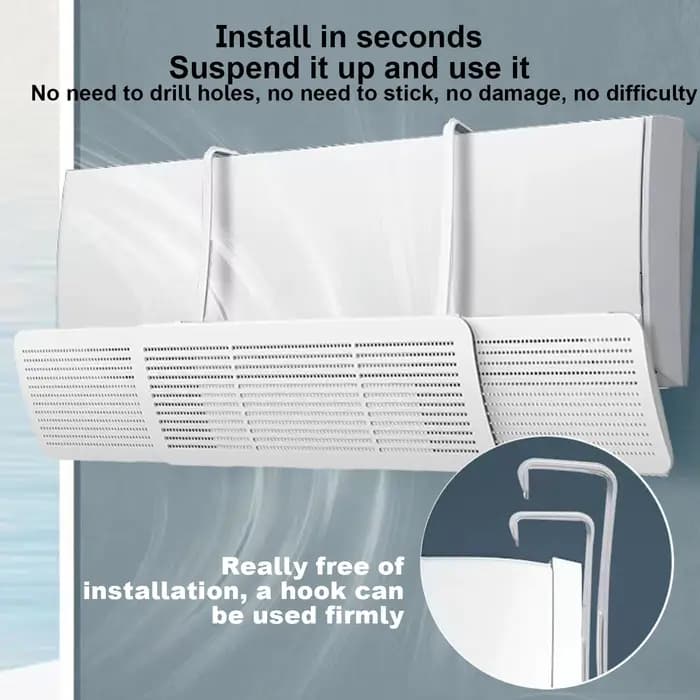 Déflecteur de climatiseur blocage de vent pour climatisation réglable pour maison bureau et salon PVC ajustement universel sans outil